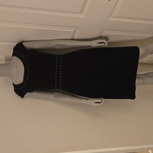 White House Black Market Dress with Silver Stud Accents in Black Size 4
